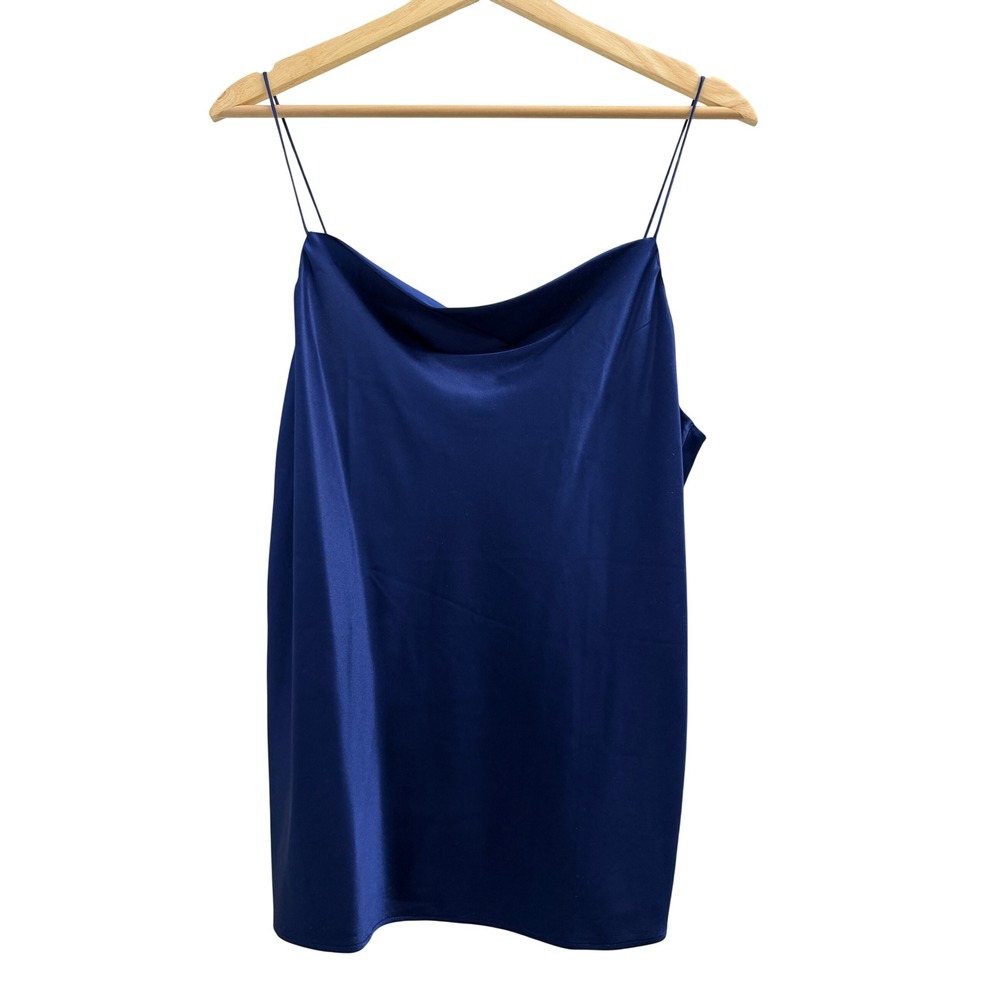 Cami NYC The Axel Silk Cowl Neck Camisole Night Blue Size M NEW